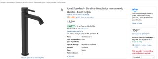 Grifo Monomando Negro Caño Alto