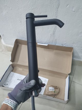 Grifo Monomando Negro Caño Alto