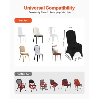 Cubiertas de Sillas Plegables de Spandex Elástico, Cubierta Frontal Arqueada Universal Ajustada, Fundas Protectores Removibles y Lavables, para Bodas, Vacaciones, Banquetes, Fiestas, Celebraciones...