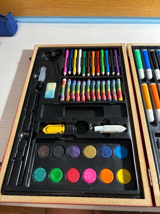 Maletín de pintura y dibujo de madera