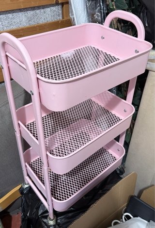 Carrito multiusos rosa 3 niveles
