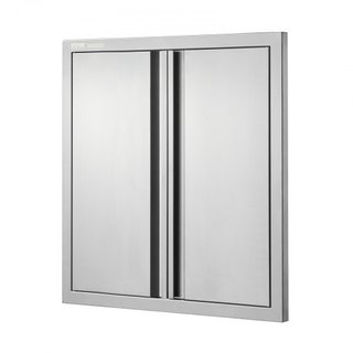 Puerta de Acceso BBQ, Puerta Doble para Cocina Exterior de 610x610 mm, Puerta de Montaje Flush de Acero Inoxidable, Puerta Vertical de Pared con Mangos Rehundidos, para Isla BBQ, Estación de Asado...