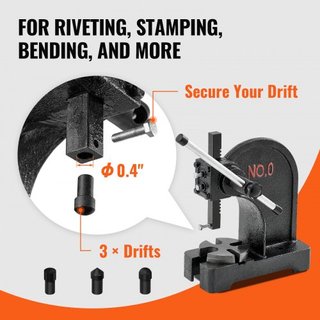 Prensa Arbor, Prensa Manual de 0.5 Toneladas, Altura Máxima de 4.6", Prensa Arbor Manual de Hierro Fundido de Alta Resistencia para Escritorio, Prensa Manual de Precisión para Estampado, Doblado, ...