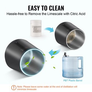 4L Máquina Purificadora de Agua Destilada de Encimera con Interior de Acero Inoxidable