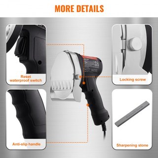 Cuchillo de Shawarma Eléctrico, Cuchillo Profesional Turco para Kebab de 80W, Cortador de Gyro de Acero Inoxidable Comercial, Cortadora de Carne de Doner Kebab con 2 Cuchillas, Diámetro de Cuchill...