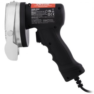 Cuchillo de Shawarma Eléctrico, Cuchillo Profesional Turco para Kebab de 80W, Cortador de Gyro de Acero Inoxidable Comercial, Cortadora de Carne de Doner Kebab con 2 Cuchillas, Diámetro de Cuchill...