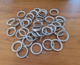36 Anillas Cortina Acero Inox y Plástico