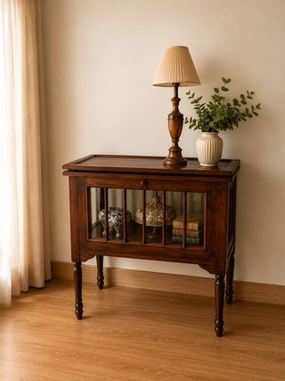 Mueble Bar Madera Maciza con Cristal