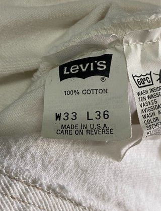 Pantalón Vintage Levi’s 501 W33/L36  Blanco (1990)