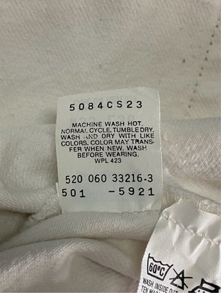 Pantalón Vintage Levi’s 501 W33/L36  Blanco (1990)