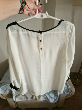 Camisa ONLY WEAR blanca y negra talla L