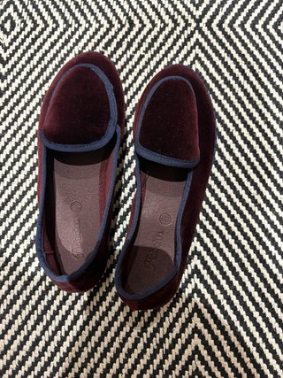 Zapatillas Flabelus Terciopelo Morado/Azul