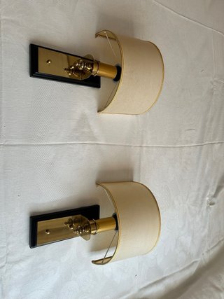 Juego 2 Lámparas de Pared Beige y Doradas