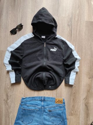 Sudadera Puma con capucha negra y blanca