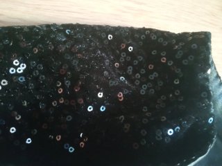 Top lentejuelas terciopelo negro halter