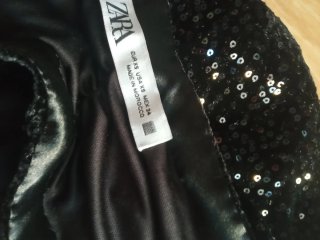 Top lentejuelas terciopelo negro halter