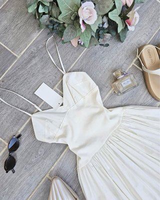 Vestido combinado popelin