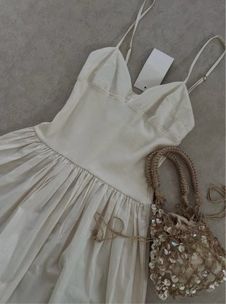 Vestido combinado popelin
