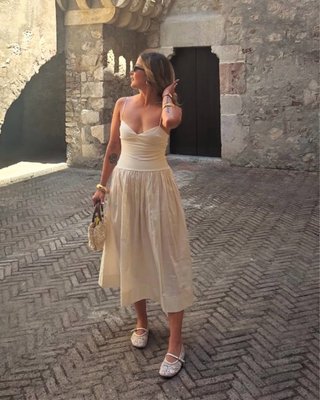 Vestido combinado popelin