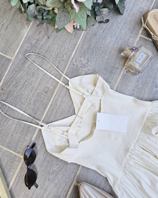 Vestido combinado popelin
