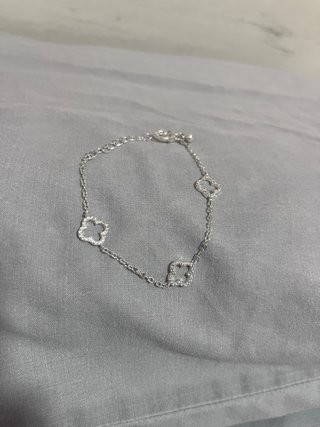 Pulsera Plata Ley Tréboles Circonitas