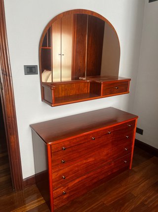 Cómoda de 4 cajones + Espejo Tocador madera