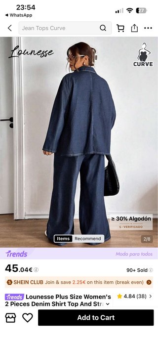 Conjunto Lounesse 2 Piezas Denim Mujer