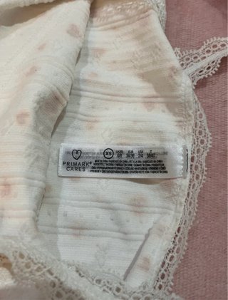 Crop top blanco encaje corazones rojos Primark XS
