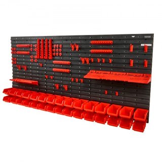 Estantes de Almacenamiento Montados en la Pared, Organizador de Piezas de 30 Bins para Garaje, Herramienta de Plástico con Paneles de Pared/Sostenedores de Herramientas/Ganchos, Organizador de Her...
