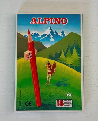 Caja de lápices Alpino 18 colores años 80