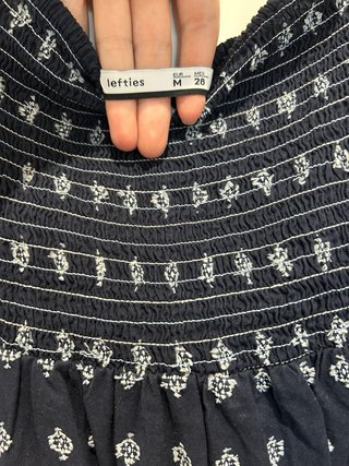 Vestido midi azul marino estampado