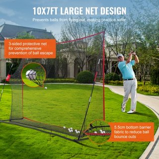 Red de Práctica de Golf, Gran Red de Golf de 10.8x7 pies, Campo de Práctica Personal para Uso Interior y Exterior, Red de Ayuda de Golf Portátil para el Hogar con Estructura de Fibra de Vidrio Sól...