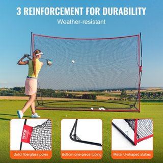 Red de Práctica de Golf, Gran Red de Golf de 10.8x7 pies, Campo de Práctica Personal para Uso Interior y Exterior, Red de Ayuda de Golf Portátil para el Hogar con Estructura de Fibra de Vidrio Sól...