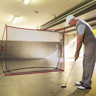 Red de Práctica de Golf, Gran Red de Golf de 10.8x7 pies, Campo de Práctica Personal para Uso Interior y Exterior, Red de Ayuda de Golf Portátil para el Hogar con Estructura de Fibra de Vidrio Sól...