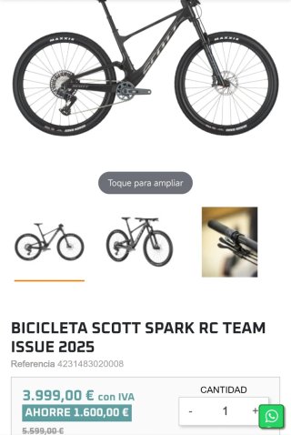 Bicicleta Scott Spark 29" Carbono talla M