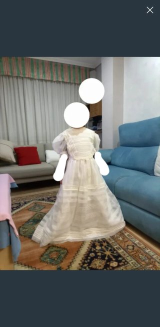 Vestido Comunión Blanco con Can Can