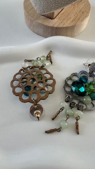 Orecchini pendenti vintage verdi donna
