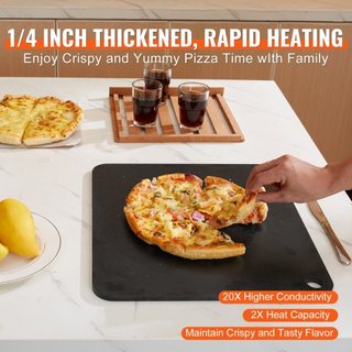 Pizza Steel, 16" x 14.5" x 1/4" Placa de Acero para Pizza para Horno, Piedra para Hornear Pizza de Acero al Carbono Pre-Sazonada con 20X Mayor Conductividad, Sartén de Pizza de Alta Resistencia pa...