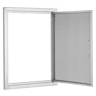 Puerta de Acceso para BBQ, Puerta de Cocina Exterior Individual de 508x686 mm, Puerta de Montaje Flush de Acero Inoxidable, Puerta Vertical de Pared con Mango, para Isla de BBQ, Estación de Asado,...