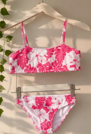 Bikini Roxy Totally Iconic Rosa y Blanco