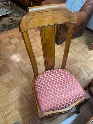 Mesa comedor madera oscura + 6 sillas