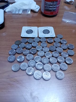 Lotto 54 Monete Dime USA