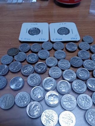 Lotto 54 Monete Dime USA