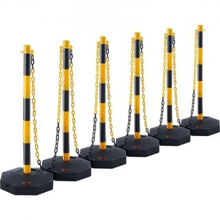Conos de Delineador de Tráfico Ajustables, Paquete de 6, Barrera de Delineador de Seguridad de Tráfico con Base Rellenable y Cadena de 2.44 m, para Control de Tráfico, Advertencia, Construcción de...