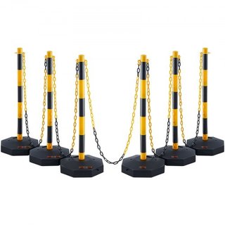 Conos de Delineador de Tráfico Ajustables, Paquete de 6, Barrera de Delineador de Seguridad de Tráfico con Base Rellenable y Cadena de 2.44 m, para Control de Tráfico, Advertencia, Construcción de...