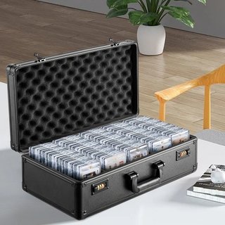 Scatola di Stoccaggio per Carte Qualificate, 5 Scomparti, Custodia Portatile per Carte Sportive Qualificate con Divisori in Schiuma e Serratura a Codice, per 162 Carte Qualificate PSA, 115...