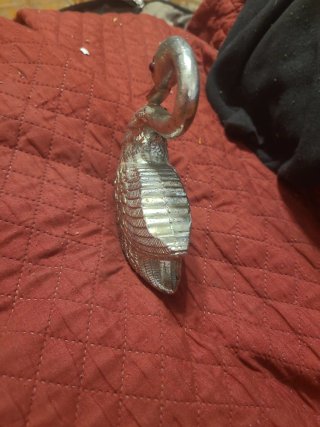 Decorazione Cigno Argento con Occhio Rosso