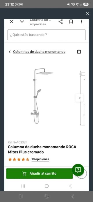 Columna Ducha ROCA Mitos Plus Cromada