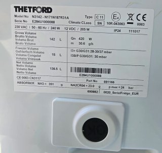 Nevera Thetford Trivalente Automático