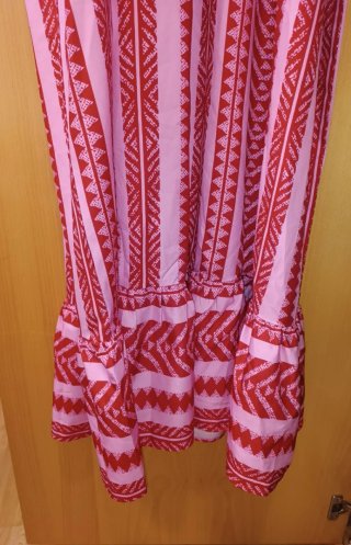 Vestido largo estampado combinado XL